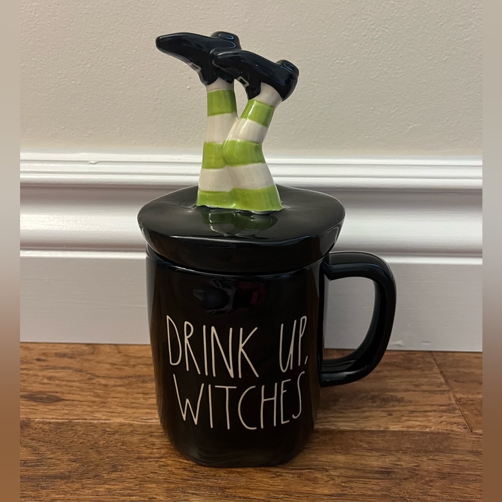 Rae Dunn “Drink Up, Witches” Halloween Mug with Topper